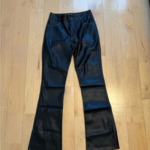 Motel Rocks Black Flare Wide Leg Jeans
